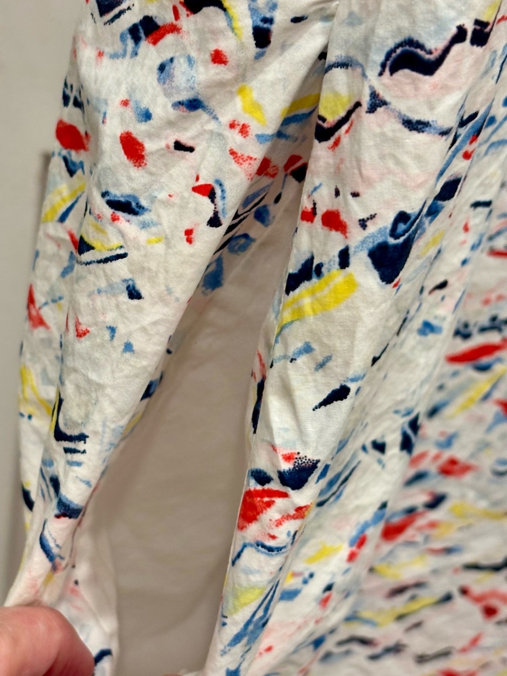 COS Multicolor Brushstroke Print Top in White, Navy, Yellow, Red - Picture 5 of 7